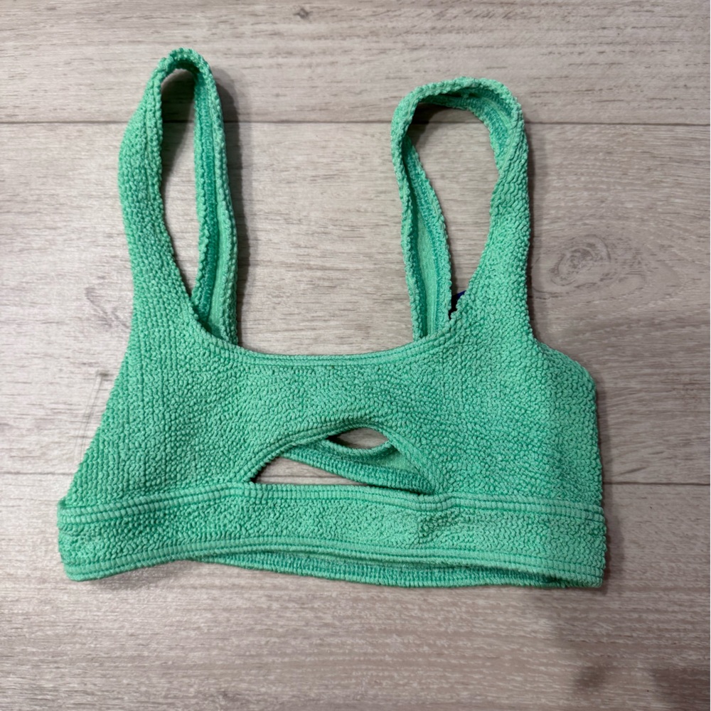 Bound by Bond-eye Set Sasha Swim Top Ribbed Green OS
